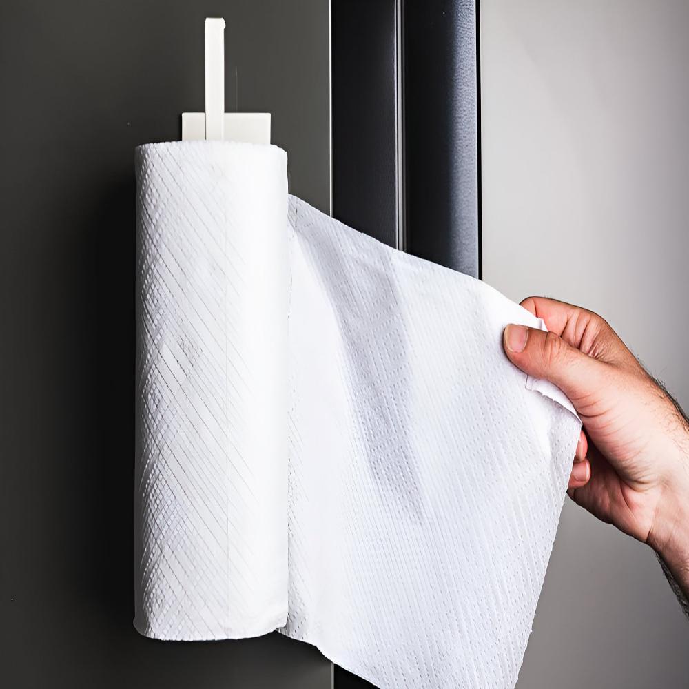 Klevende Papirhåndklædeholder – Sort, Minimalistisk Design til Køkken eller Badeværelse