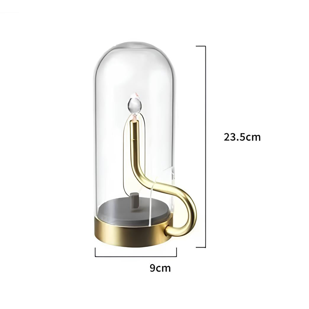 Vintage Pendule Lampe – Glas og Aluminium, Varm Hvid LED Belysning til Stuen eller Haven