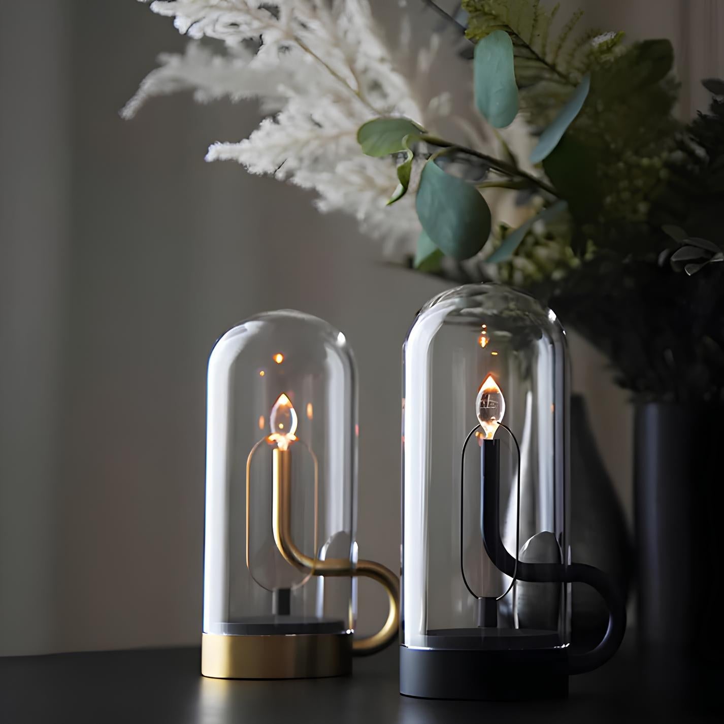 Vintage Pendule Lampe – Glas og Aluminium, Varm Hvid LED Belysning til Stuen eller Haven