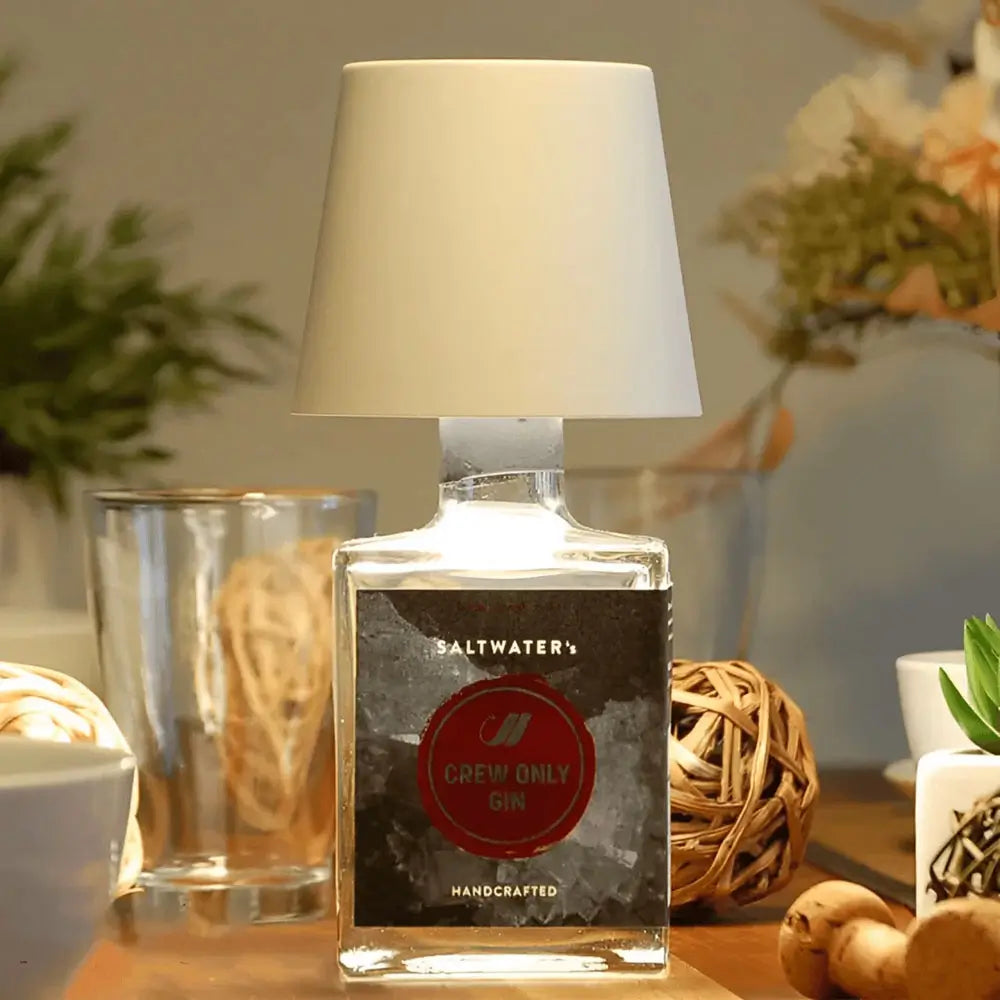 Glas Flaske Lampe – USB Opladelig, Justerbar Lysstyrke og Farve til Unik Boligindretning