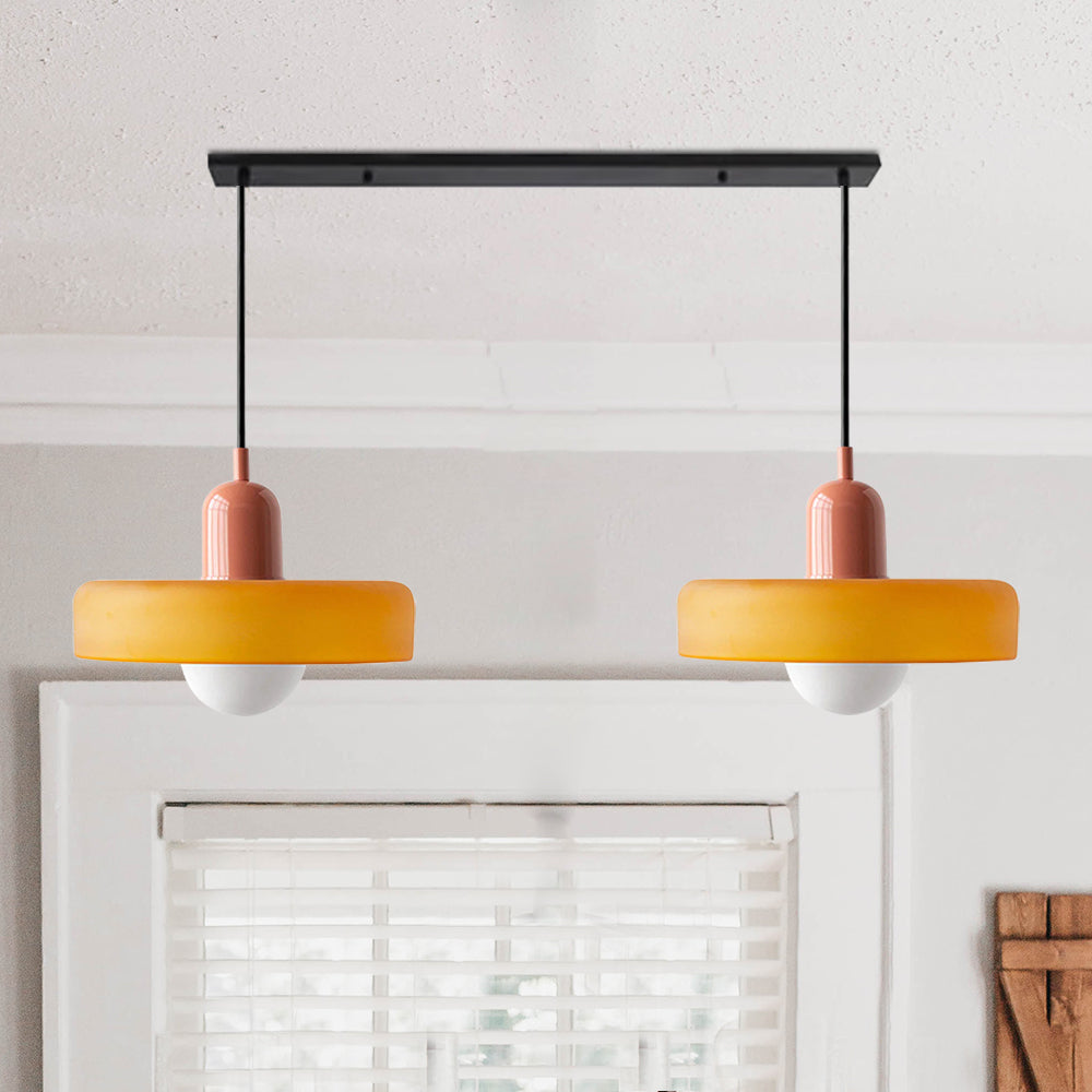 Double Pendant Lamp – Modern Glass Design Lamp with Two Light Sources for Dining Table or Living Room
