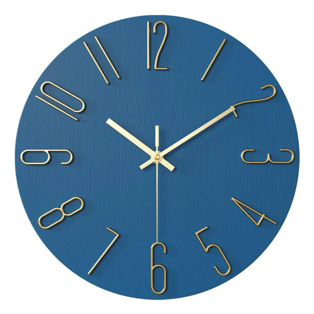 Modern Wall Clock – Black Plastic, Minimalist Design for Living Room Decor