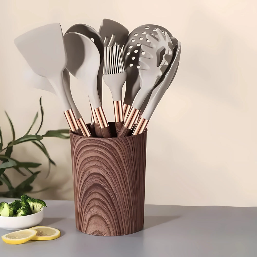 Silicone Grydesæt – 10 Stykker, Varmestabil og Ergonomisk til Moderne Køkken