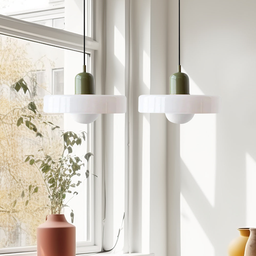 Double Pendant Lamp – Modern Glass Design Lamp with Two Light Sources for Dining Table or Living Room