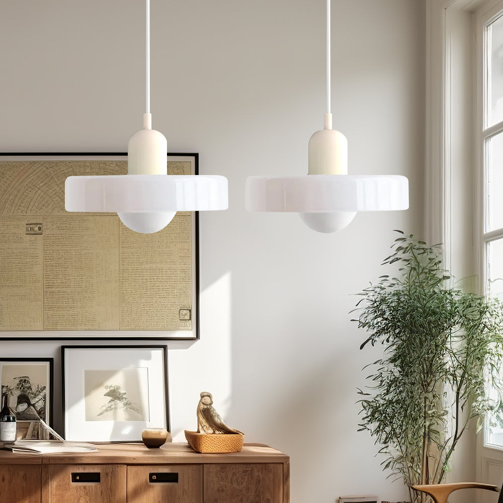 Double Pendant Lamp – Modern Glass Design Lamp with Two Light Sources for Dining Table or Living Room