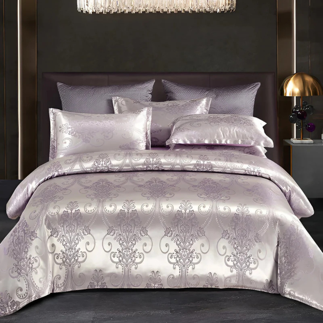 Satin Duvet Cover – Floral Print, Elegant Bedroom Decor for 1 Person or 2 Persons