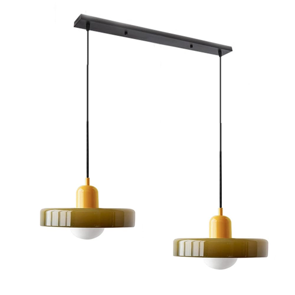 Double Pendant Lamp – Modern Glass Design Lamp with Two Light Sources for Dining Table or Living Room