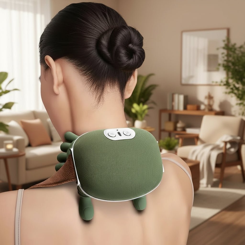 4D Shiatsu Nakke Massager – Med Varmefunktion, Kompakt Design til Hjemme- eller Kontorbrug