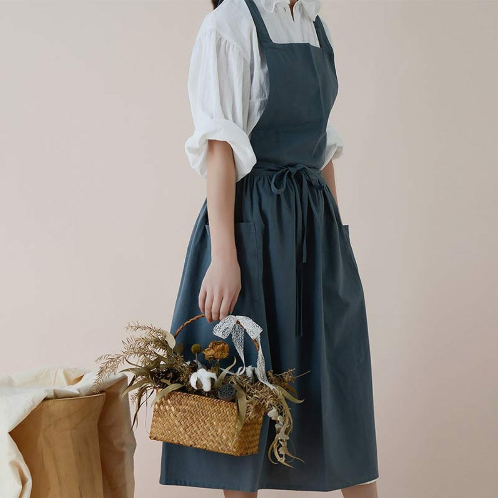 Kanvas Kokken Apron – Gray, Practical with Pockets for Cooking or Baking