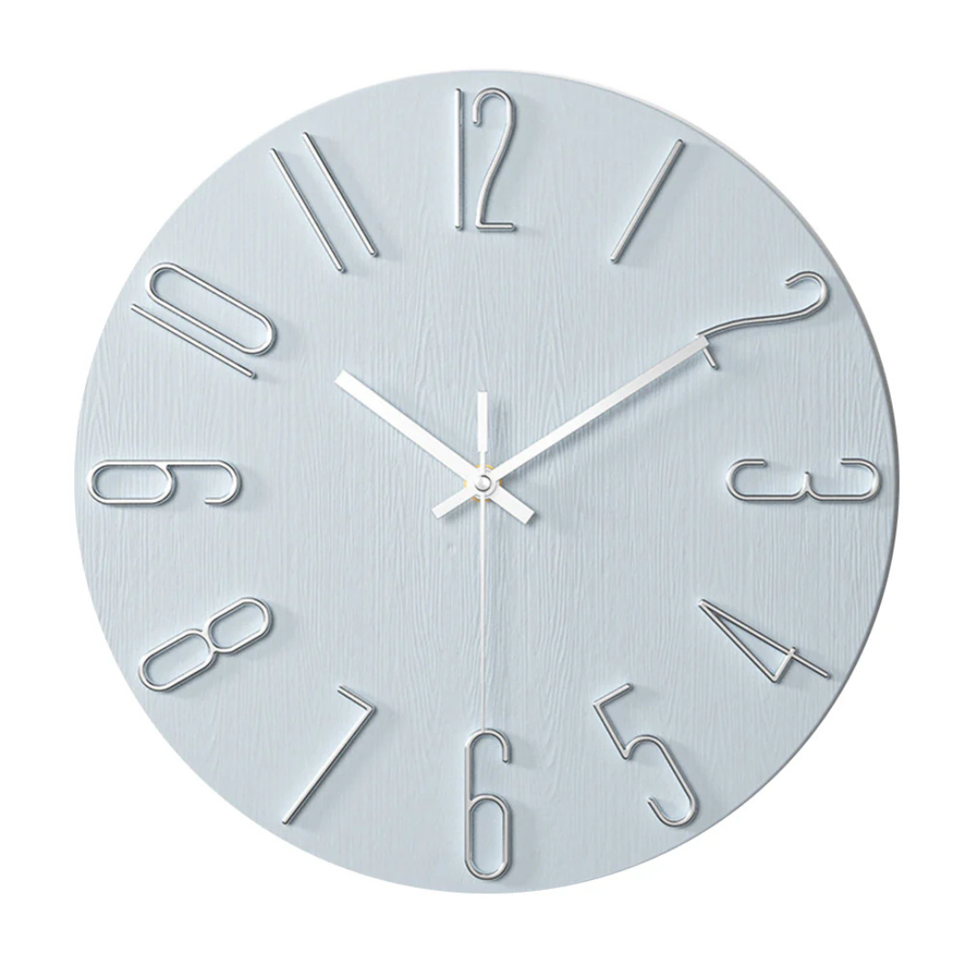Modern Wall Clock – Black Plastic, Minimalist Design for Living Room Decor