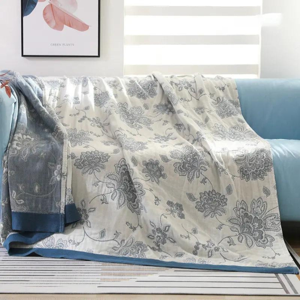 Cotton cover – Flower design, Light plaid for bed or sofa