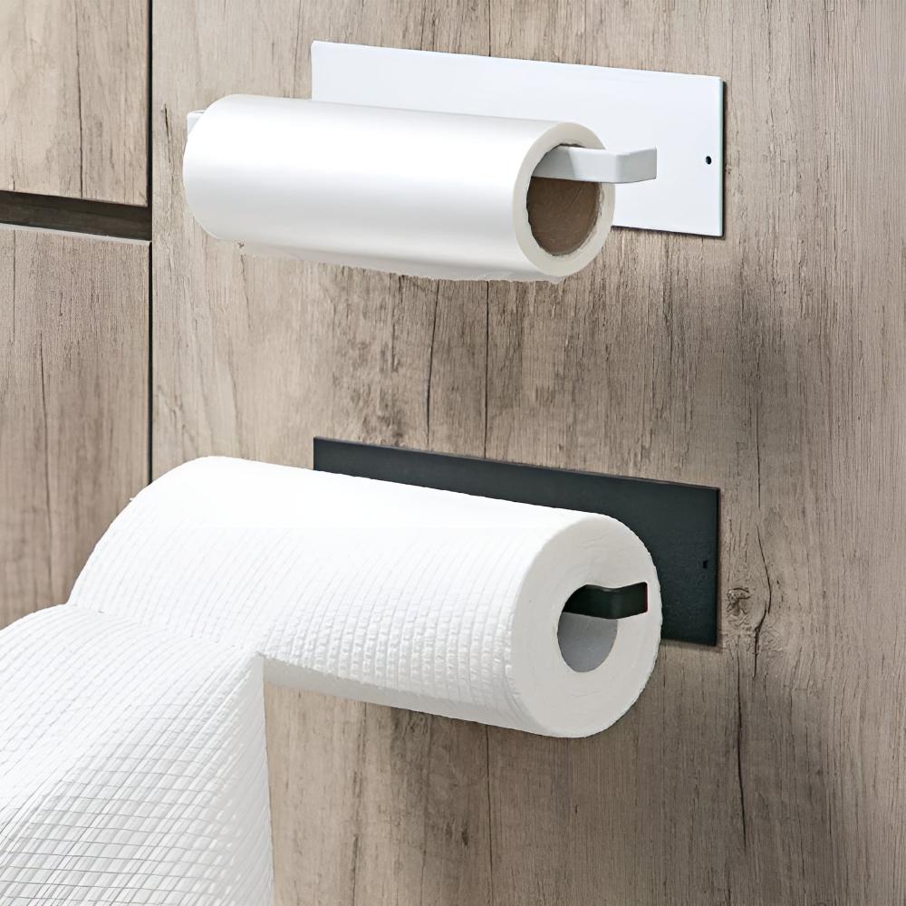 Klevende Papirhåndklædeholder – Sort, Minimalistisk Design til Køkken eller Badeværelse