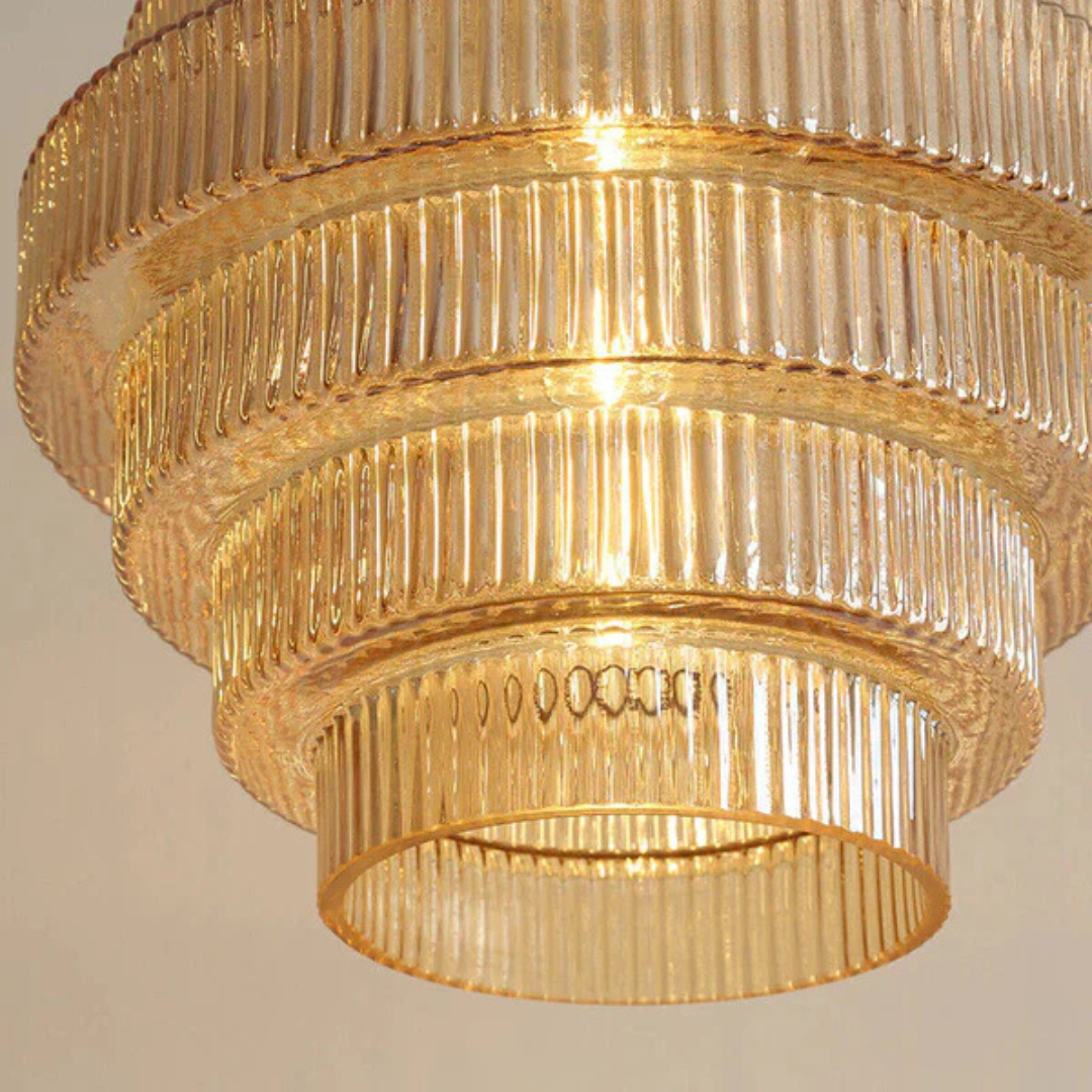 Retro Hængelampe – Glas og Messing, Moderne Design til Stue eller Spisestue
