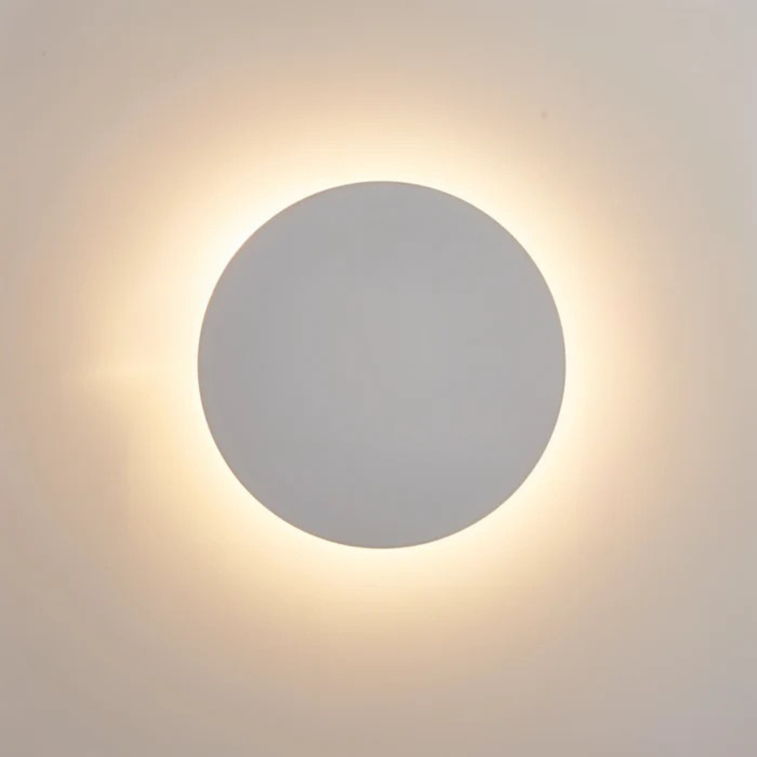Rund LED Væglampe – Sort, Guld og Hvid, Moderne Belysning til Stue eller Soveværelse