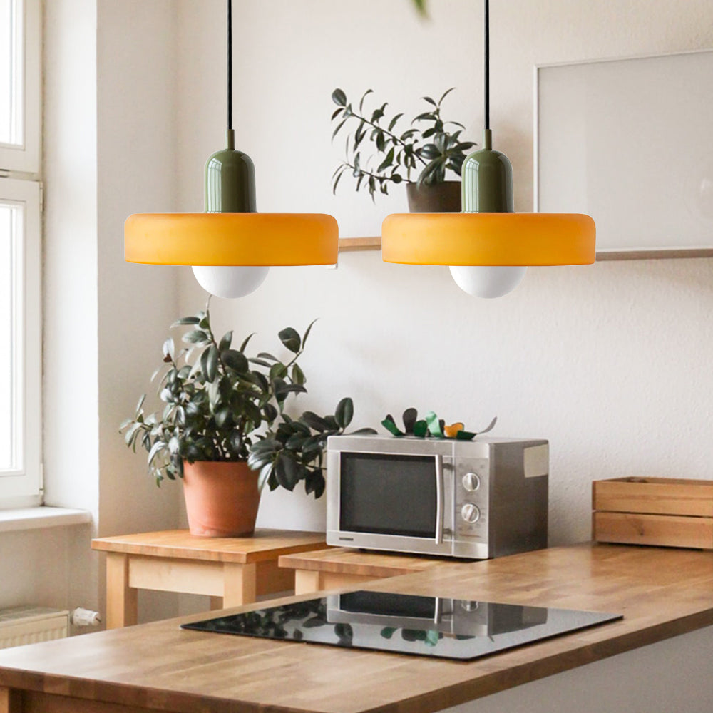 Double Pendant Lamp – Modern Glass Design Lamp with Two Light Sources for Dining Table or Living Room