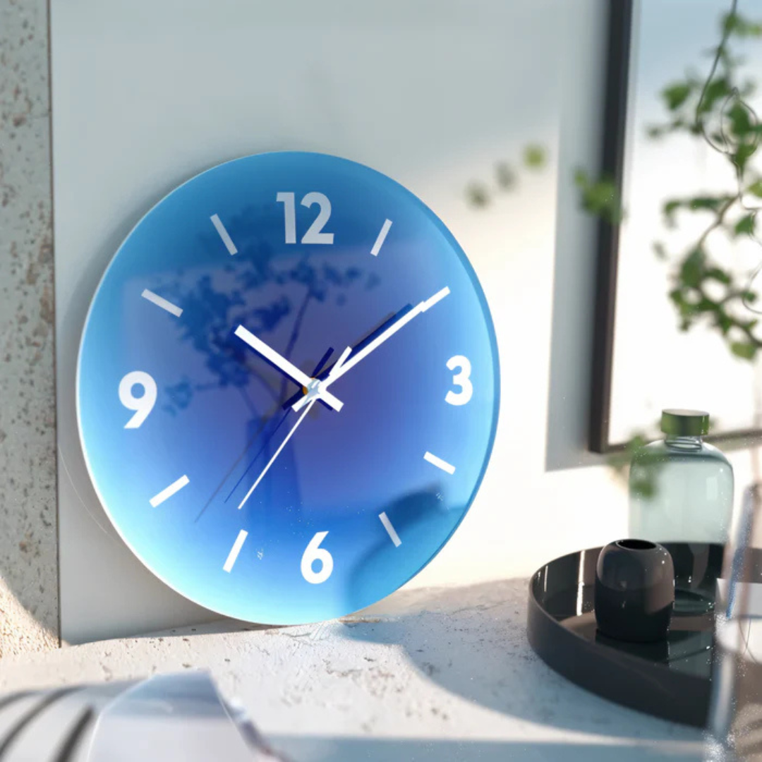 Glas Vægur – 30 cm, Moderne Design til Stue eller Soveværelse
