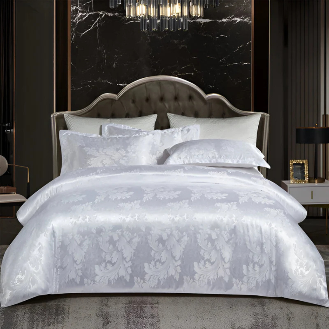 Satin Duvet Cover – Floral Print, Elegant Bedroom Decor for 1 Person or 2 Persons