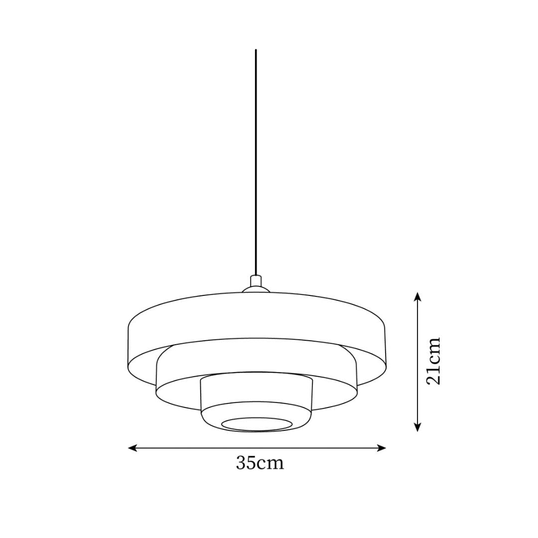 Layered pendant lamp – Modern metal lamp in green, orange or white for dining table or living room.