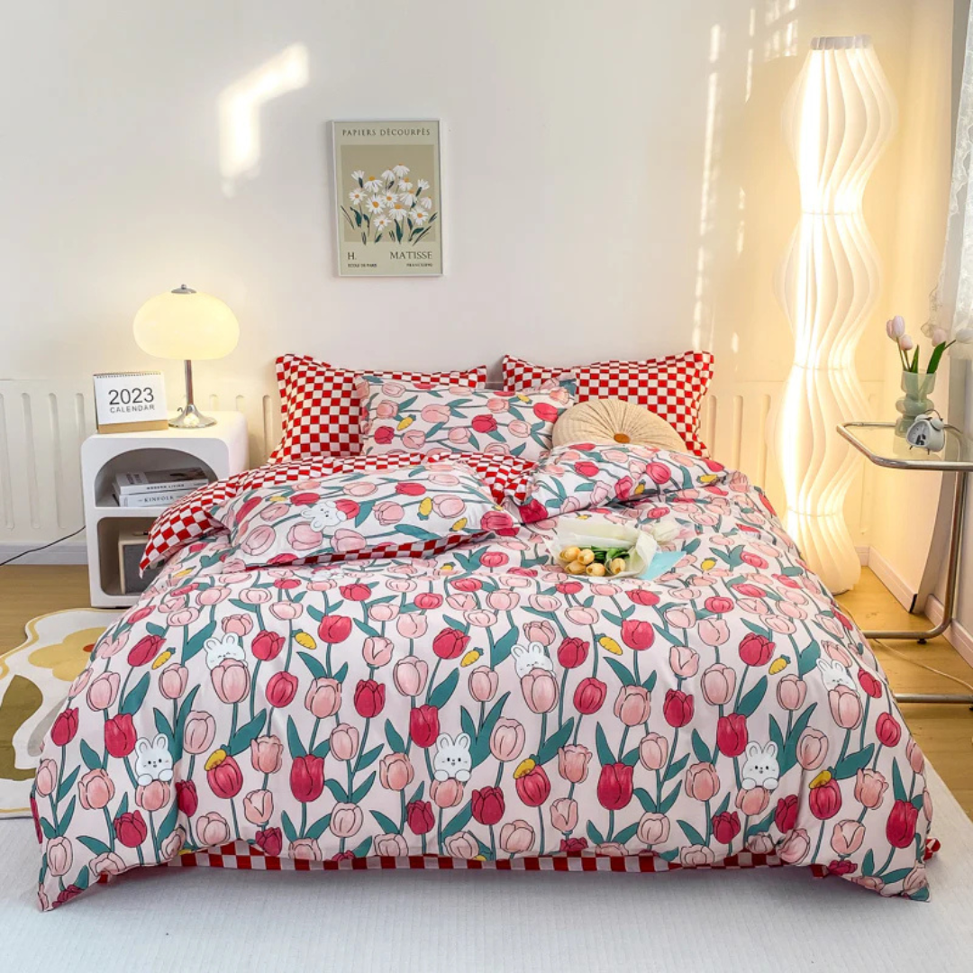 Beddengoedset – Polyester, abstract patroon in verschillende kleuren voor slaapkamerdecoratie