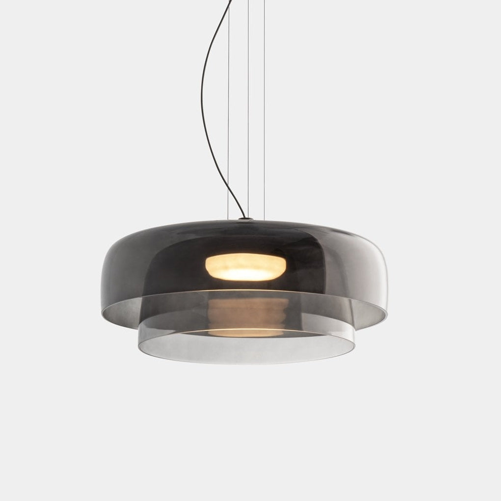 Layered Glass Pendant – Modern Design in Orange, Green or Gray for Dining Table or Living Room