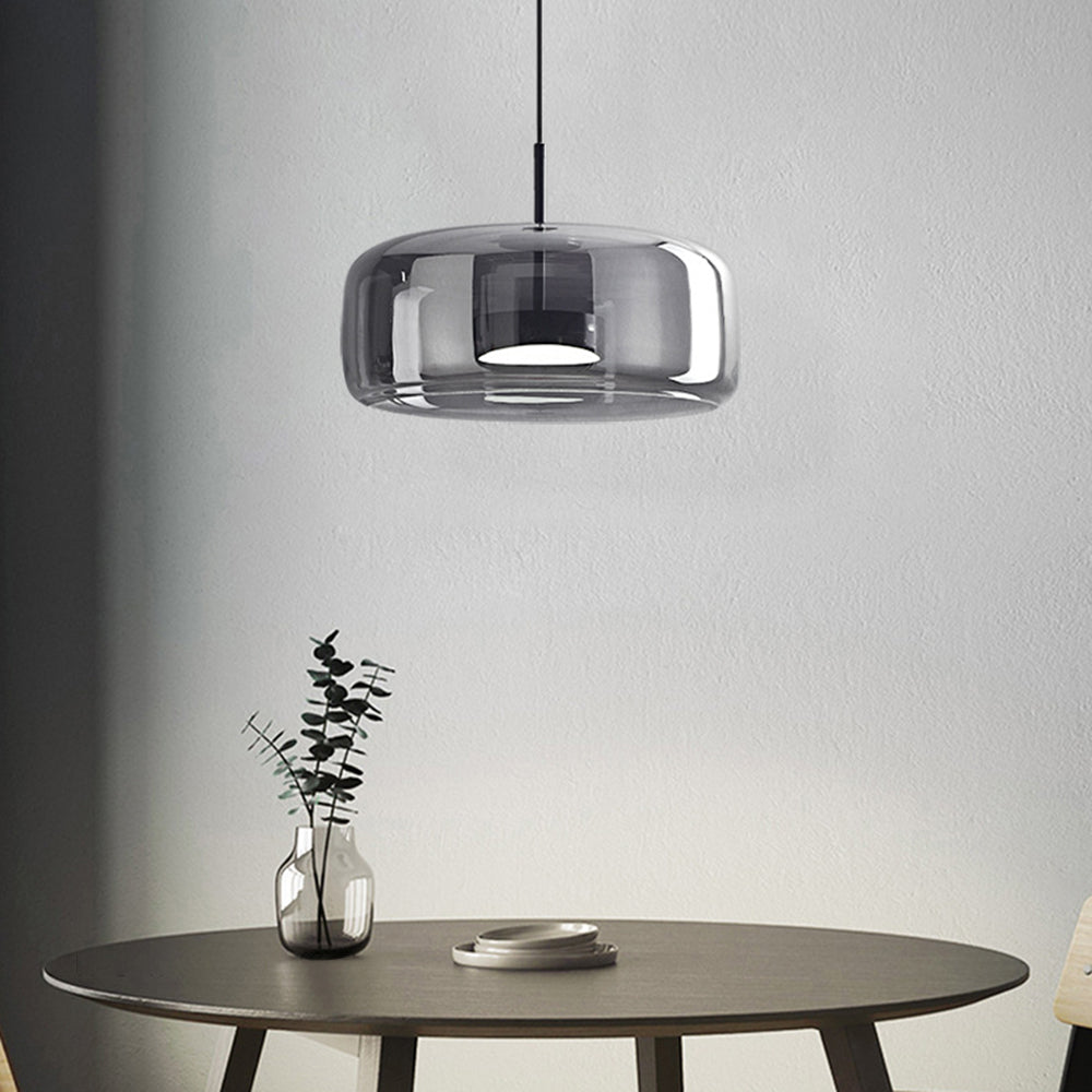 Pendant Lamp – Transparent Glass with Brass Details, Modern Design for Dining Table or Entrance Hall