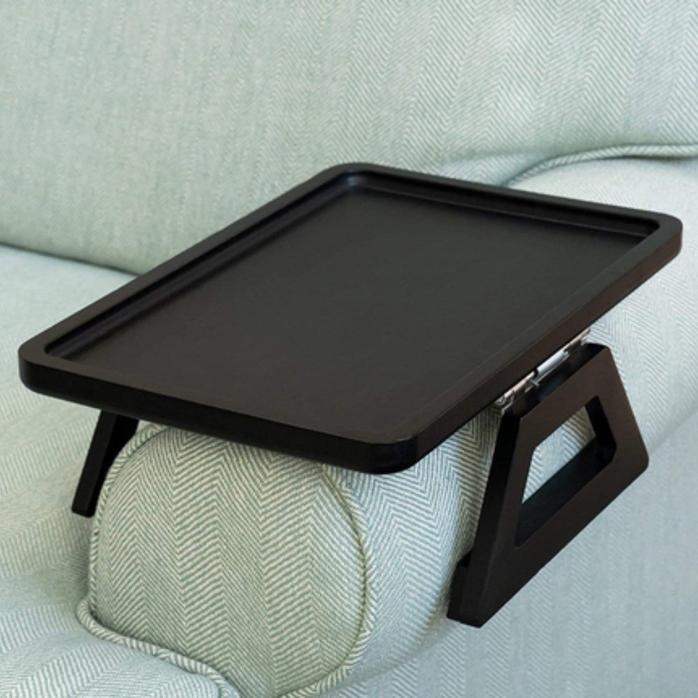 Bamboe-armsteun – Verstelbaar, minimalistisch, met ruimte voor snacks en een laptop