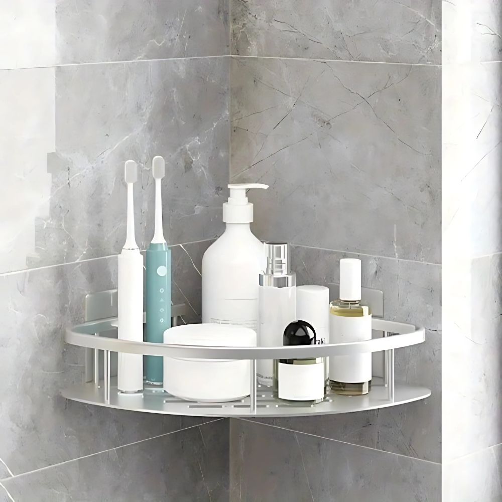 Aluminium Brush Shelf – Self-adhesive, Modern Design for Bathroom Storage
