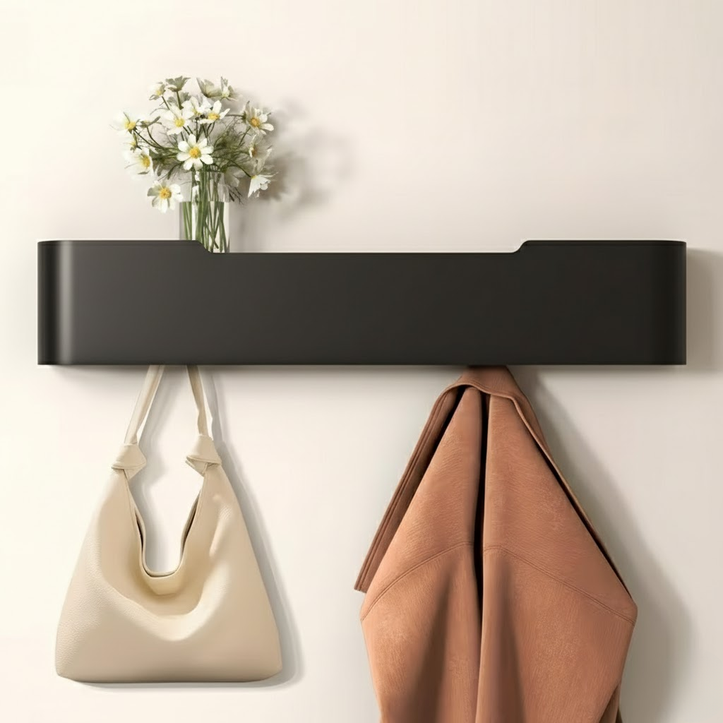 Væggarderobe – Træ, Moderne Design med Emhætter og Hylde til Entre eller Soveværelse