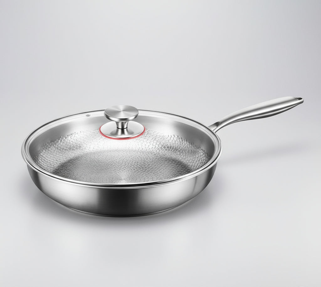 Titanium koekenpan – Handgeslagen, antiaanbaklaag, geschikt voor inductiekookplaten en dagelijks gebruik