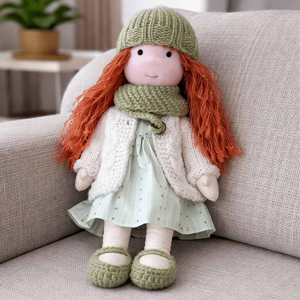 Waldorf Doll – Handmade from Cotton and Plush for Creative Play in the Children's Room or Play Area