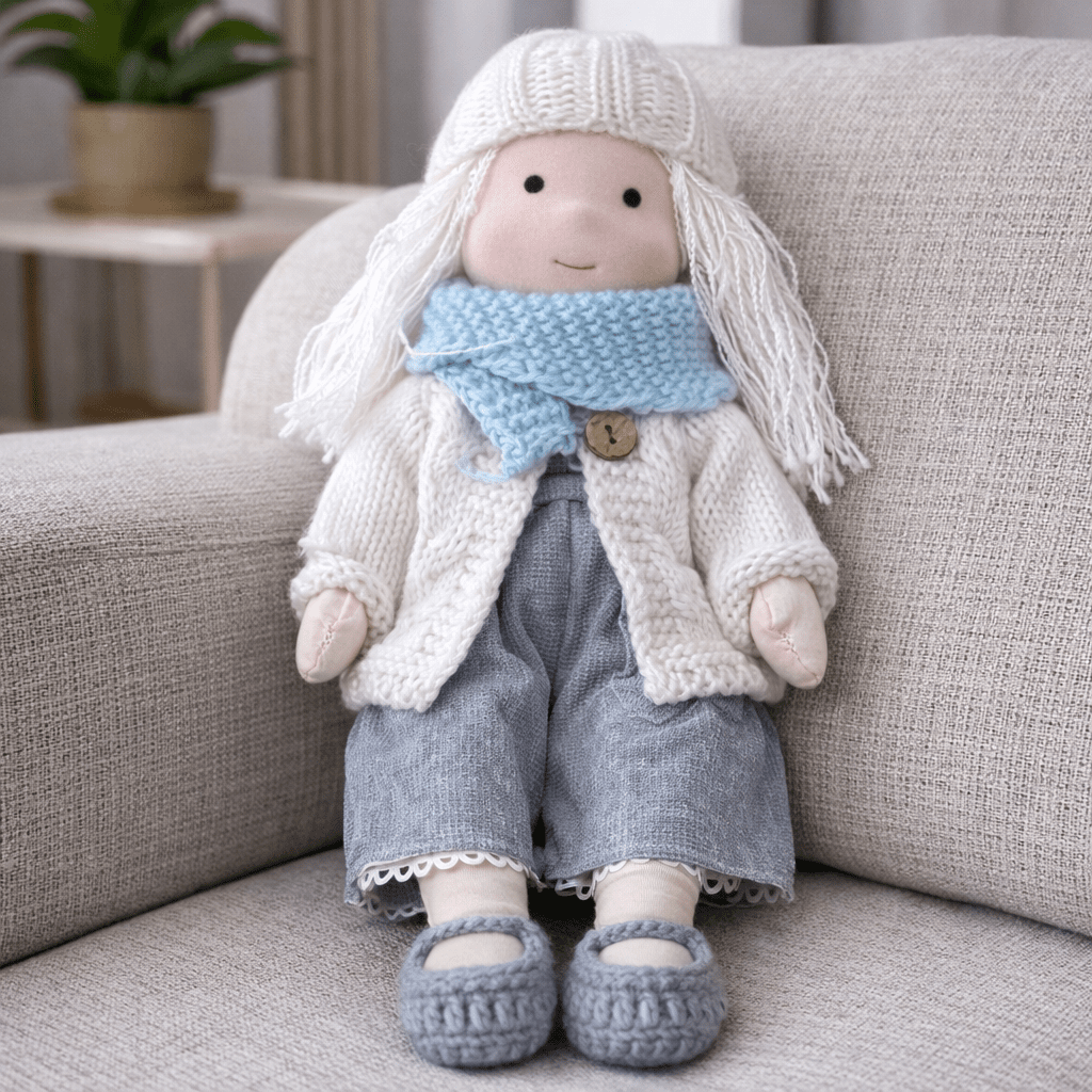 Waldorf Doll – Handmade from Cotton and Plush for Creative Play in the Children's Room or Play Area