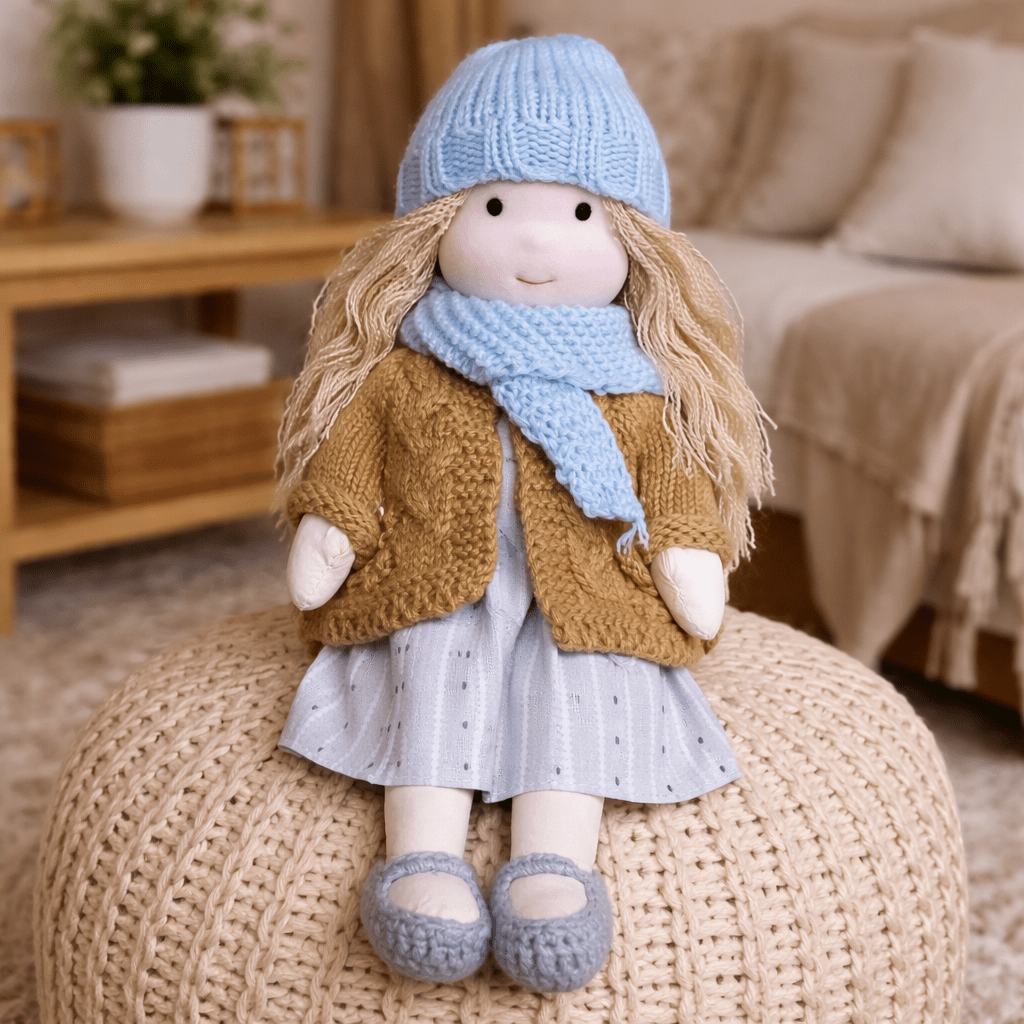 Waldorf Doll – Handmade from Cotton and Plush for Creative Play in the Children's Room or Play Area