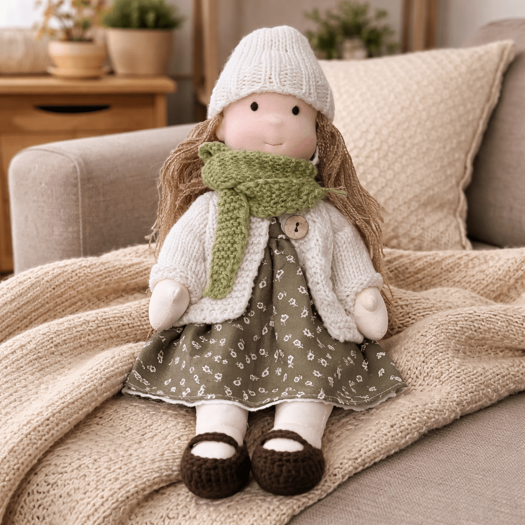 Waldorf Doll – Handmade from Cotton and Plush for Creative Play in the Children's Room or Play Area