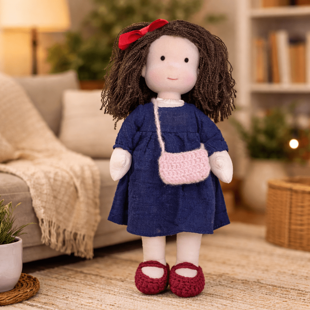 Waldorf Doll – Handmade from Cotton and Plush for Creative Play in the Children's Room or Play Area