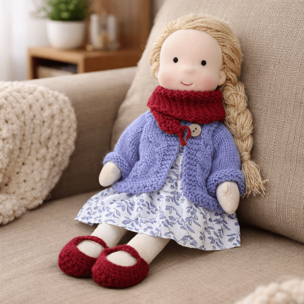 Waldorf Doll – Handmade from Cotton and Plush for Creative Play in the Children's Room or Play Area