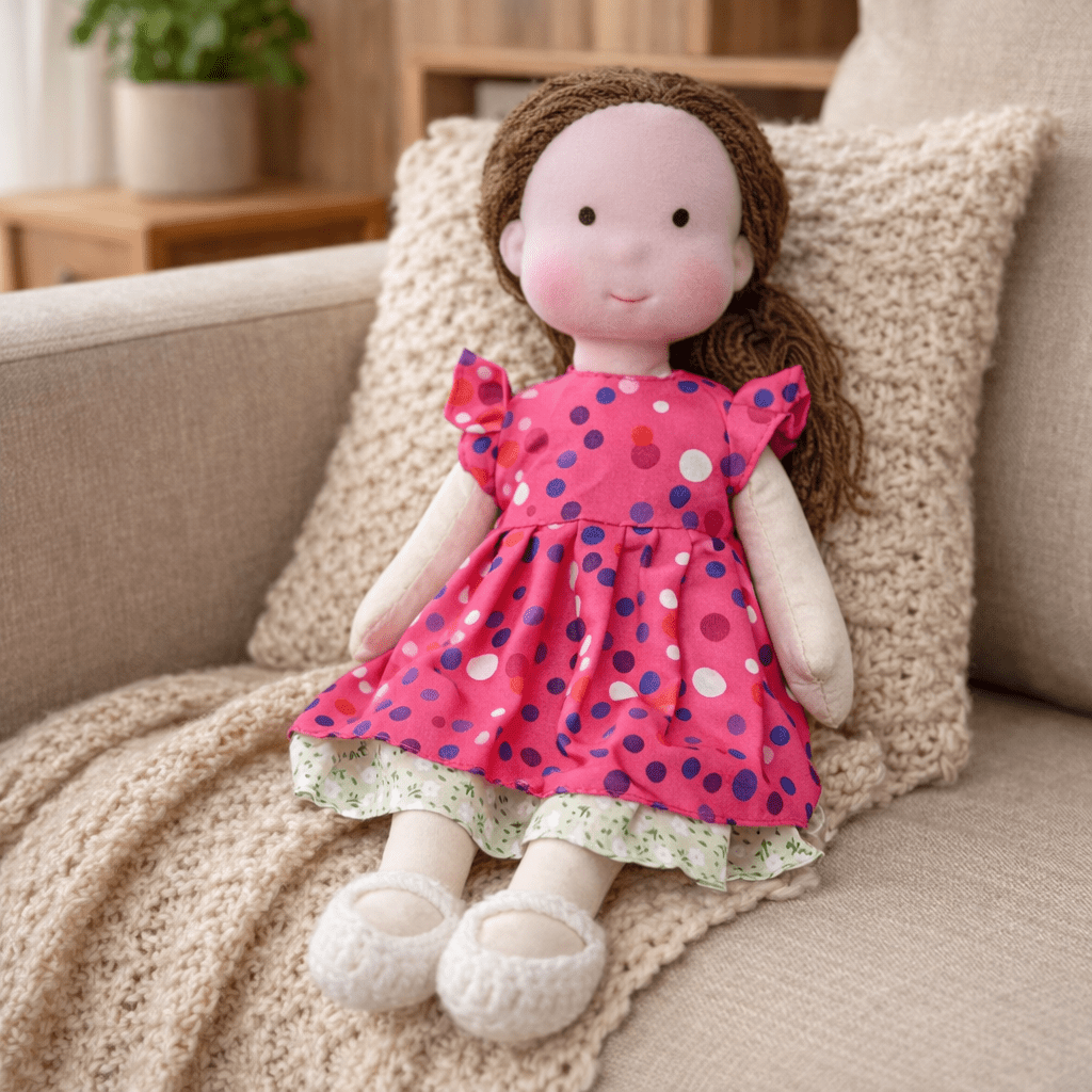 Waldorf Doll – Handmade from Cotton and Plush for Creative Play in the Children's Room or Play Area