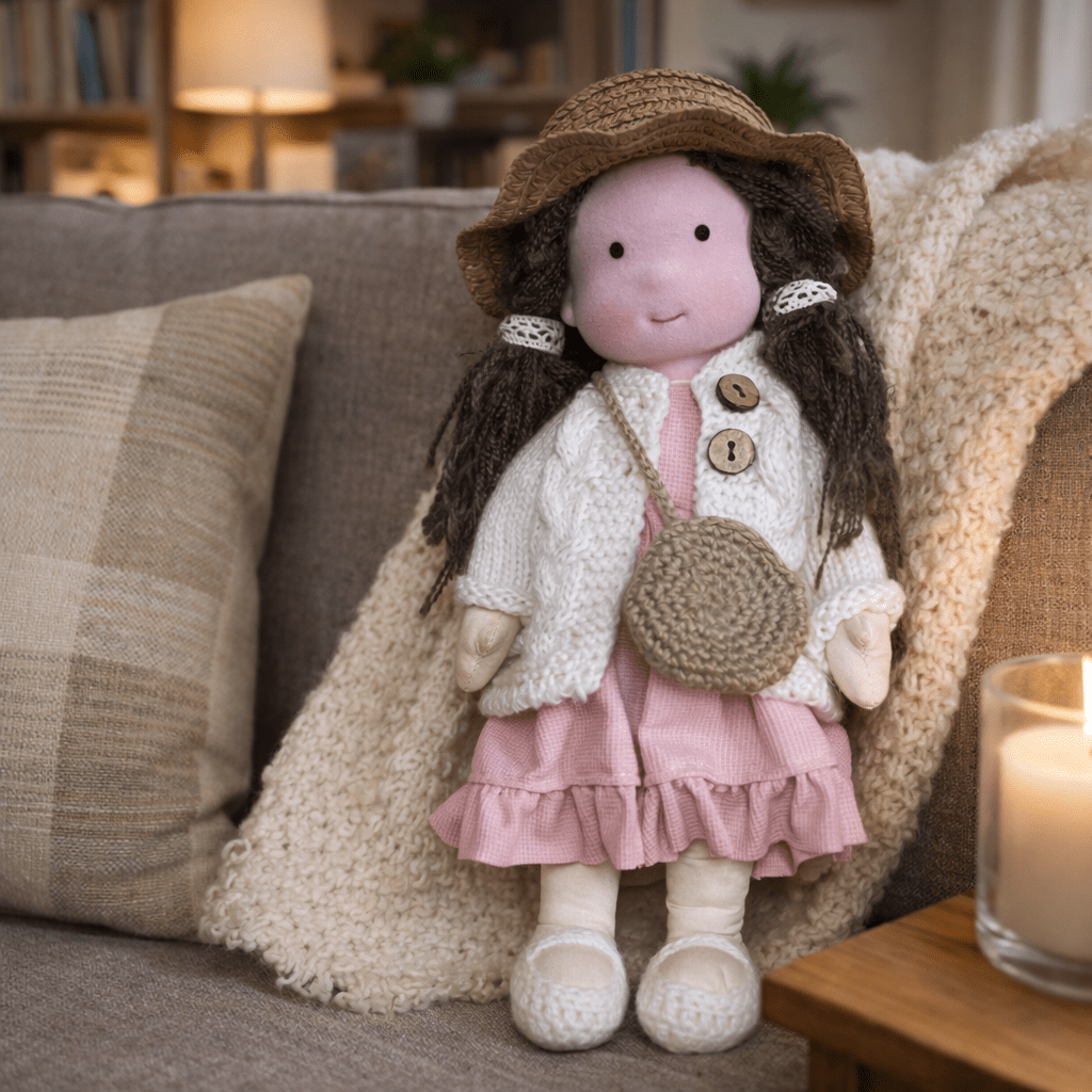 Waldorf Doll – Handmade from Cotton and Plush for Creative Play in the Children's Room or Play Area