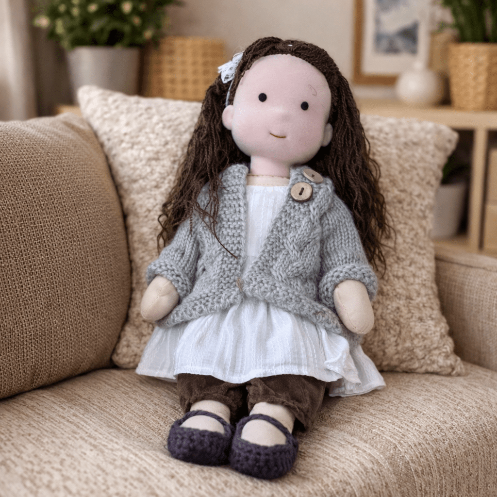 Waldorf Doll – Handmade from Cotton and Plush for Creative Play in the Children's Room or Play Area