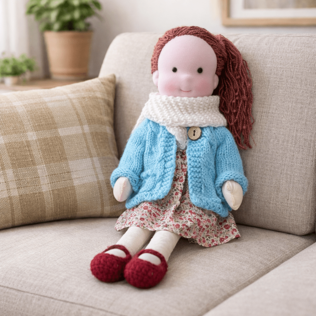 Waldorf Doll – Handmade from Cotton and Plush for Creative Play in the Children's Room or Play Area