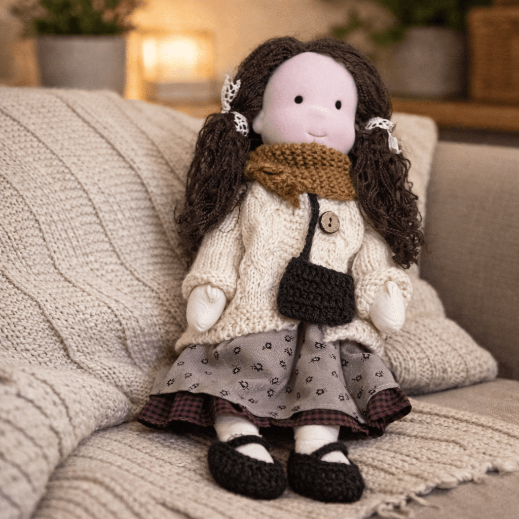 Waldorf Doll – Handmade from Cotton and Plush for Creative Play in the Children's Room or Play Area