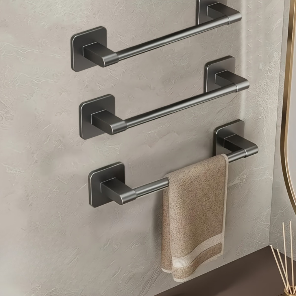 Håndklædeholdersæt – Sort jern, moderne design til badeværelse eller gæstetoilet