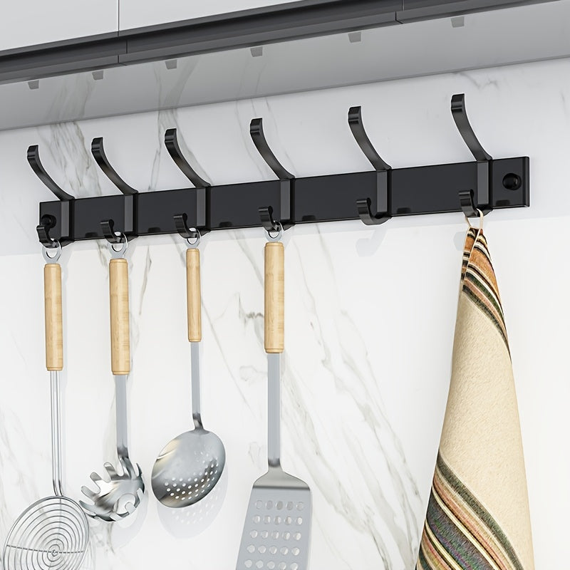 Wall-mounted Clothes Rack – Black Metal, Simple Design for Hallway, Bedroom, or Bathroom