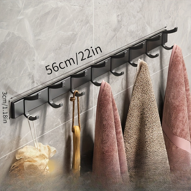 Wall-mounted Clothes Rack – Black Metal, Simple Design for Hallway, Bedroom, or Bathroom