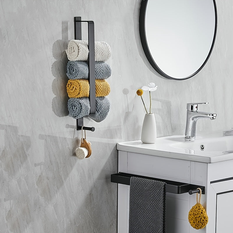 Fritstaande Håndklædehouder – Aluminium, Modern Design met Krogen voor Badkamer of Gæstetoilet