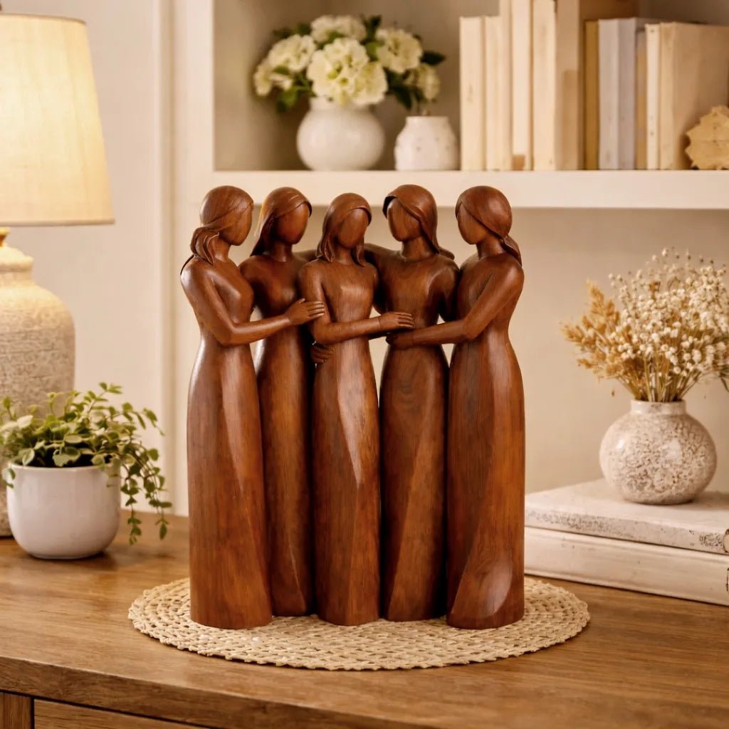 Hars-sculptuur – Natuurlijke houtstructuur, symbolisch ontwerp voor decoratie in de woonkamer of slaapkamer