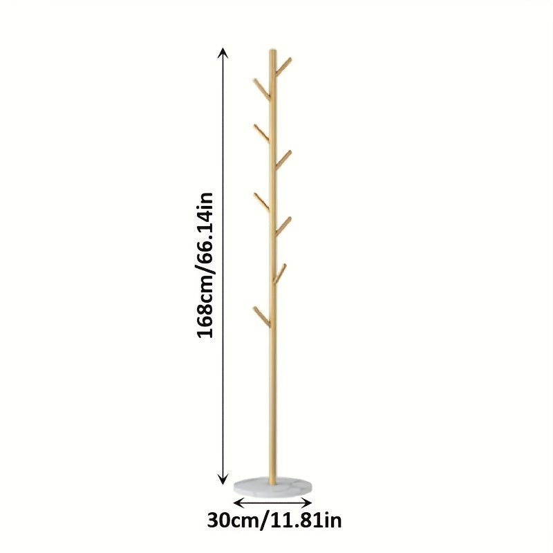 Stylish Clothes Rack – Golden Metal with Natural Marble Base for Hallway, Bedroom, or Office
