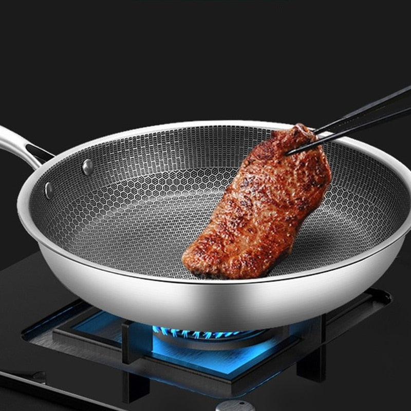 RVS Stegepande – Non-Stick, Ergonomisk Design til Nem Madlavning i Køkkenet