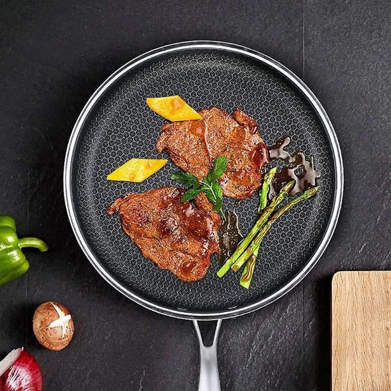 RVS Stegepande – Non-Stick, Ergonomisk Design til Nem Madlavning i Køkkenet