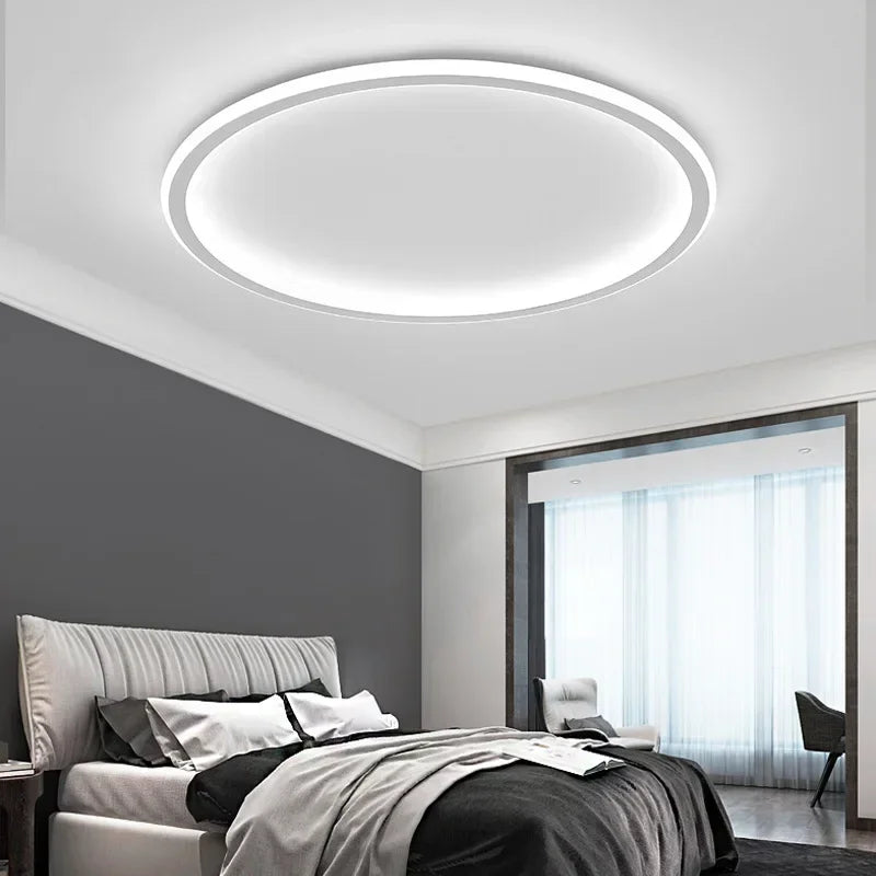 LED-plafondlamp – Scandinavisch design, rond, zwart of wit voor de woonkamer of slaapkamer