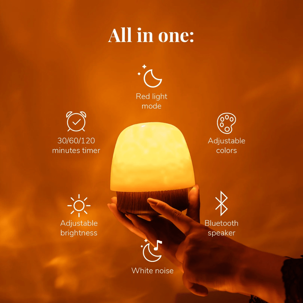 Multifunctional Table Lamp – LED with Bluetooth Speaker and 18 Colors, Modern Design for the Bedroom or Living Room